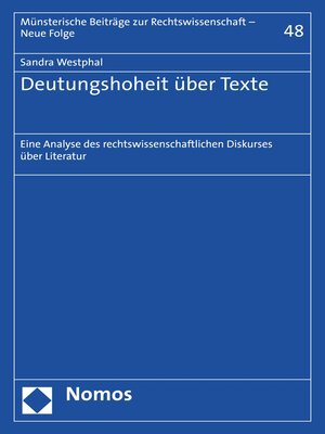 cover image of Deutungshoheit über Texte